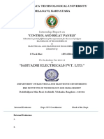 "Sahyadri Electricals Pvt. LTD.": Visvesvaraya Technological University Belagavi, Karnataka