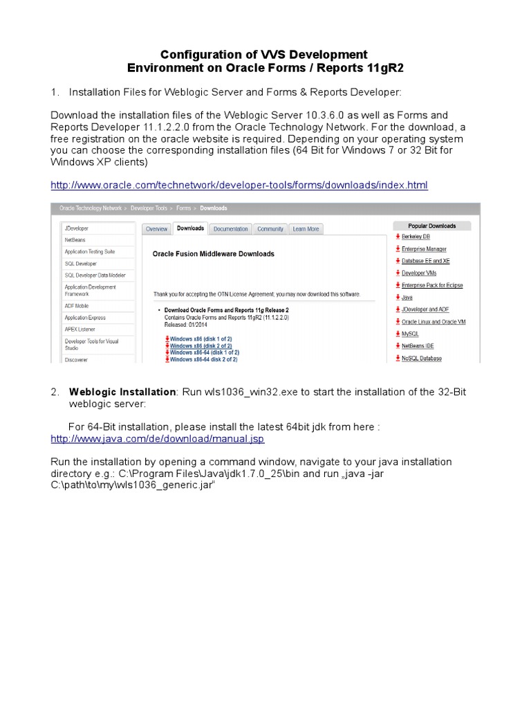 VVS Setup on Oracle Forms 11g | PDF | 64 Bit Computing | Microsoft Windows