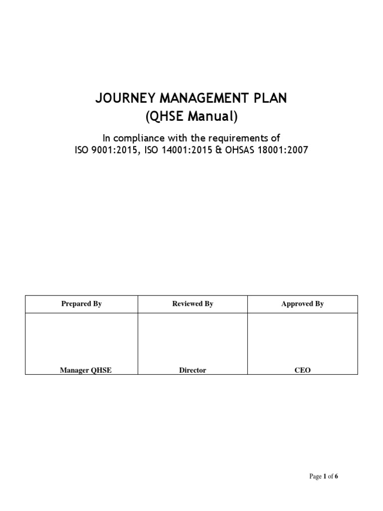 journey management sop