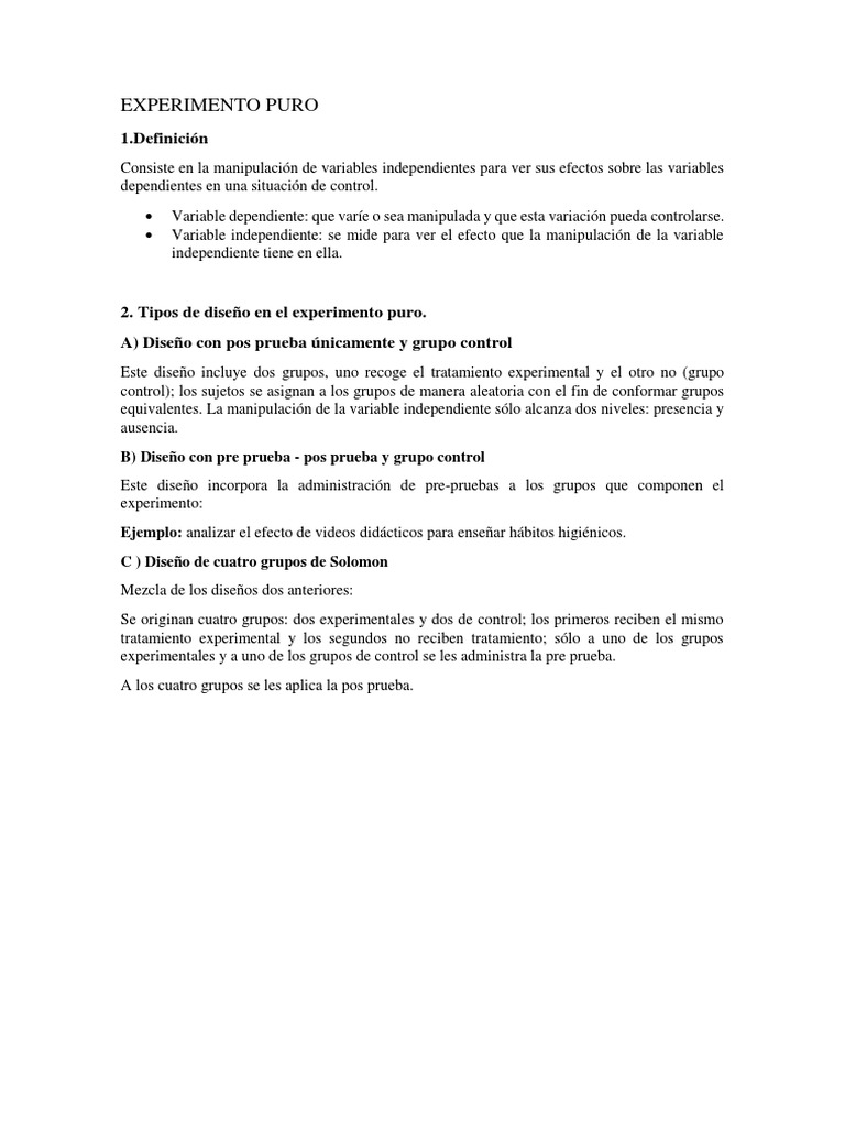 Experimento Puro | PDF