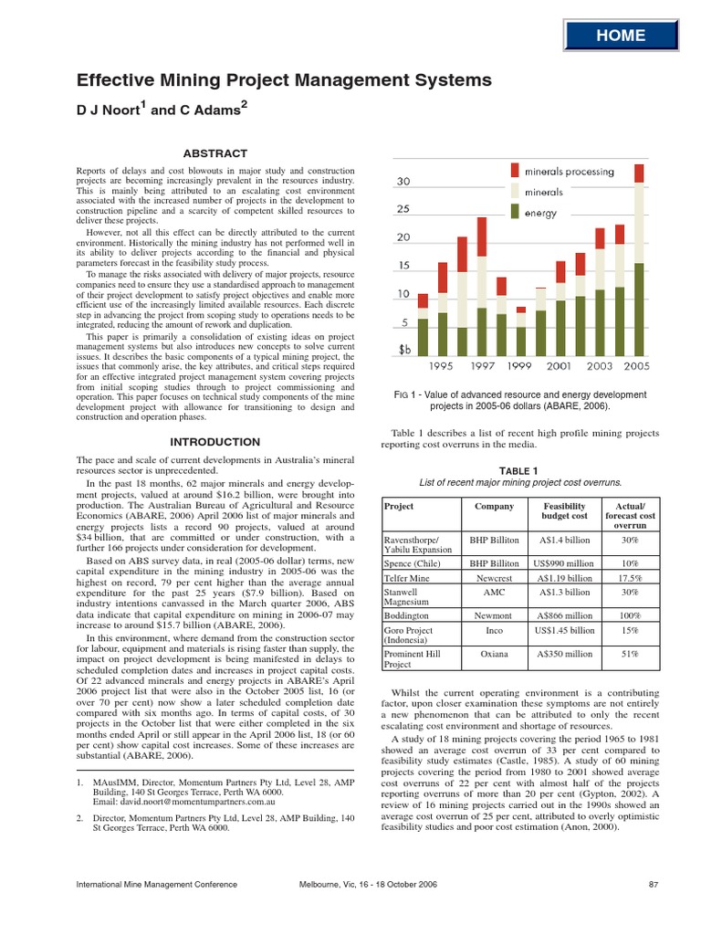 Mining Project Management Challenges | PDF | Feasibility Study ...