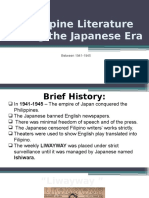 Philippine Literature During The Japanese Era: Between 1941-1945