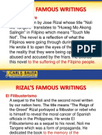 Rizal'S Famous Writings: Noli Me Tangere