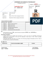 Examination Form: Islamic University of Science & Technology