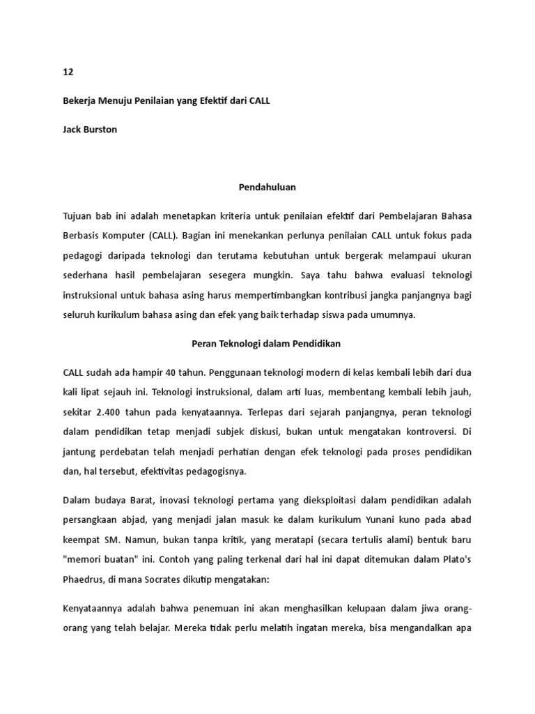 12 Bekerja Menuju Penilaian Yang Efektif Dari Call Jack Burston Pdf