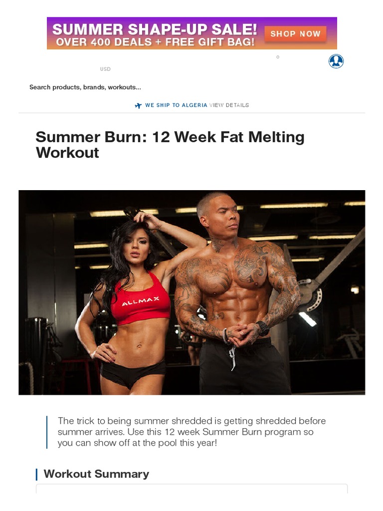 Summer Burn - 12 Week Fat Melting Workout | PDF | Aerobic Exercise ...