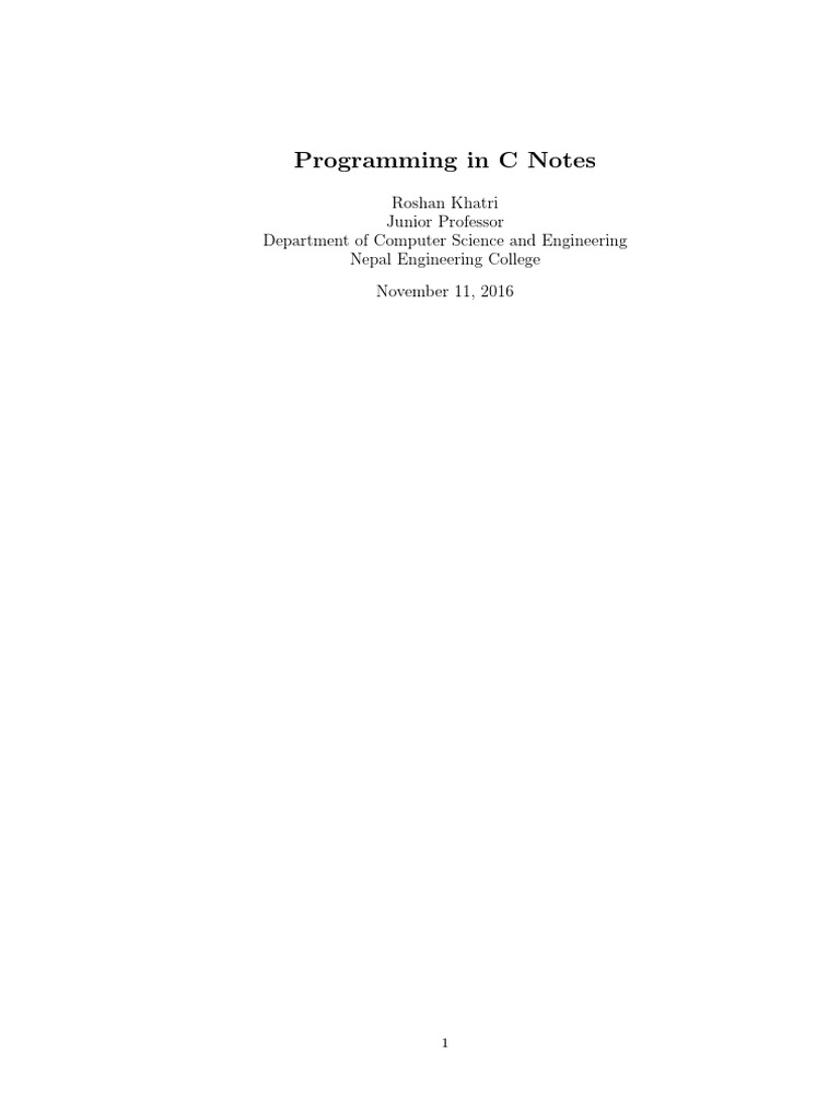 C Notes | PDF | Programming Language | Assembly Language