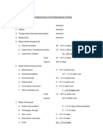 721 - Manufacturing Cost Estimating Factor