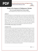 Design & Development of Multipurpose Machine: Prof. S.S.Lande, Shrishiel Desai, Chetan Jadhav