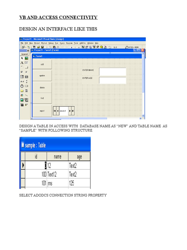 Design An Interface Like This: VB and Access Connectivity | PDF ...