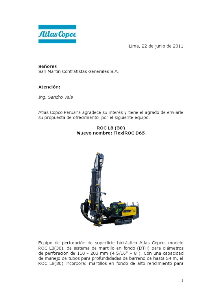 Propuesta ROC L8(30) de Atlas Copco | PDF | Vehículos | Vehículo de motor