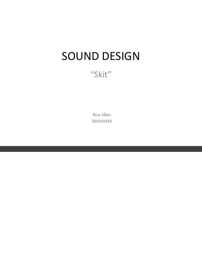 Sound Design | PDF