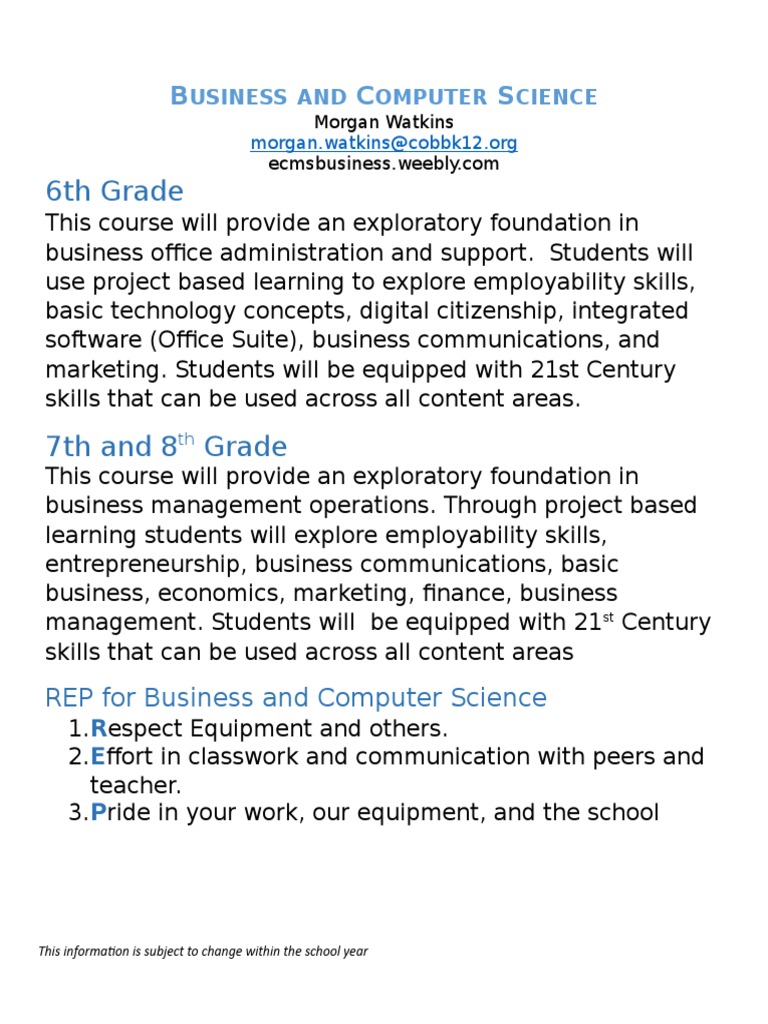 Syllabus Business and Computer Science | PDF