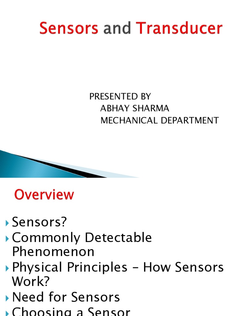 Sensors and Transducers PDF Sensor Electrical Equipment
