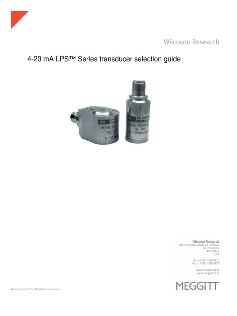 420 Ma Vibration Sensor Selection Guide PDF Electrical Engineering