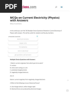 Electrostatics MCQs with Answers PDF | PDF | Capacitor | Electric Field