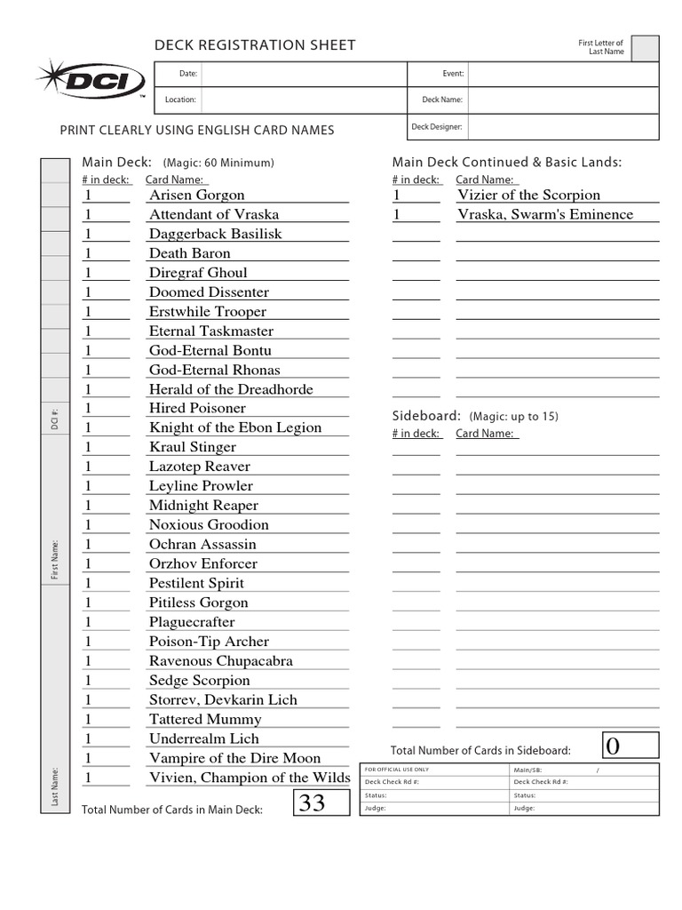 yugioh deck registration sheet I couldn't find an official registration form so I created one
