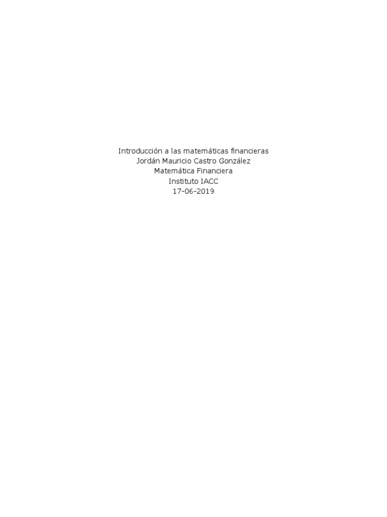 Introducción a Matemáticas Financieras | PDF | Interés | Tasas de interés