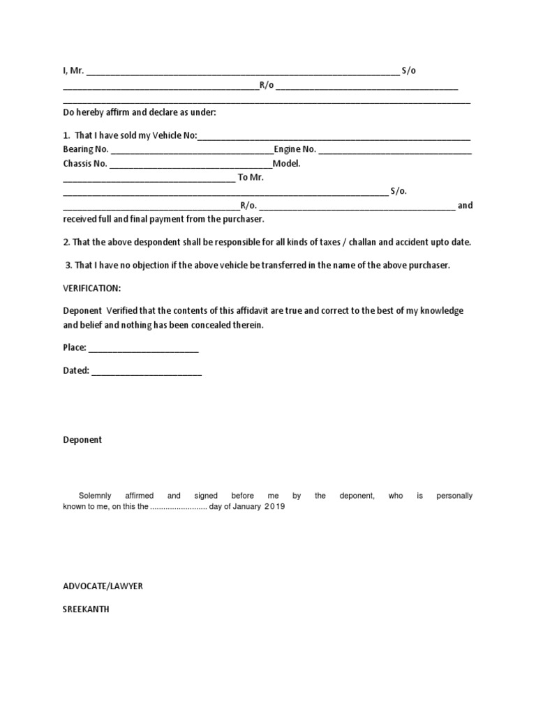 Solemnly Affirmed and Signed Before Me by The Deponent, Who Is