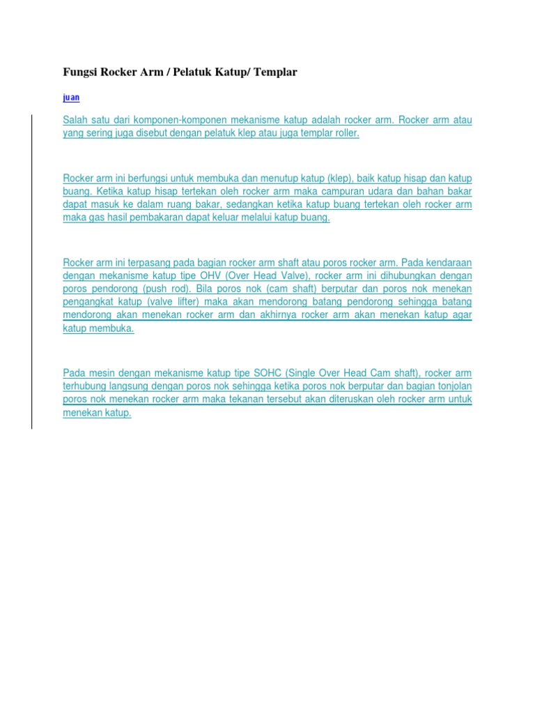 Fungsi Rocker Arm PDF