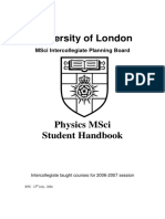 University of London: Msci Intercollegiate Planning Board