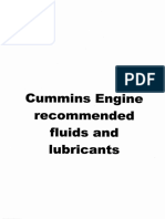 Cummins Engine Recommended Fluids and Lubricants