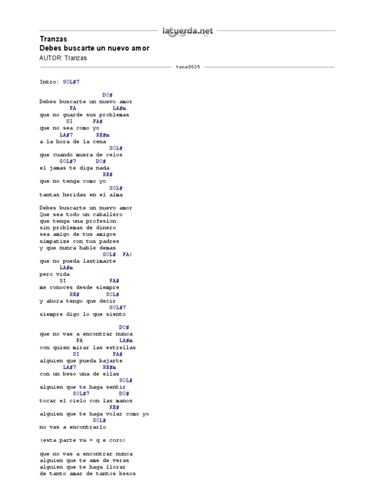 Debes Buscarte Un Nuevo Amor (Tranzas) PDF