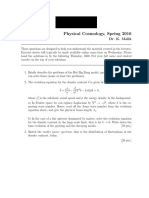 SPA6311 Physical Cosmology, Spring 2016: Exercise Sheet 8 Dr. K. Malik