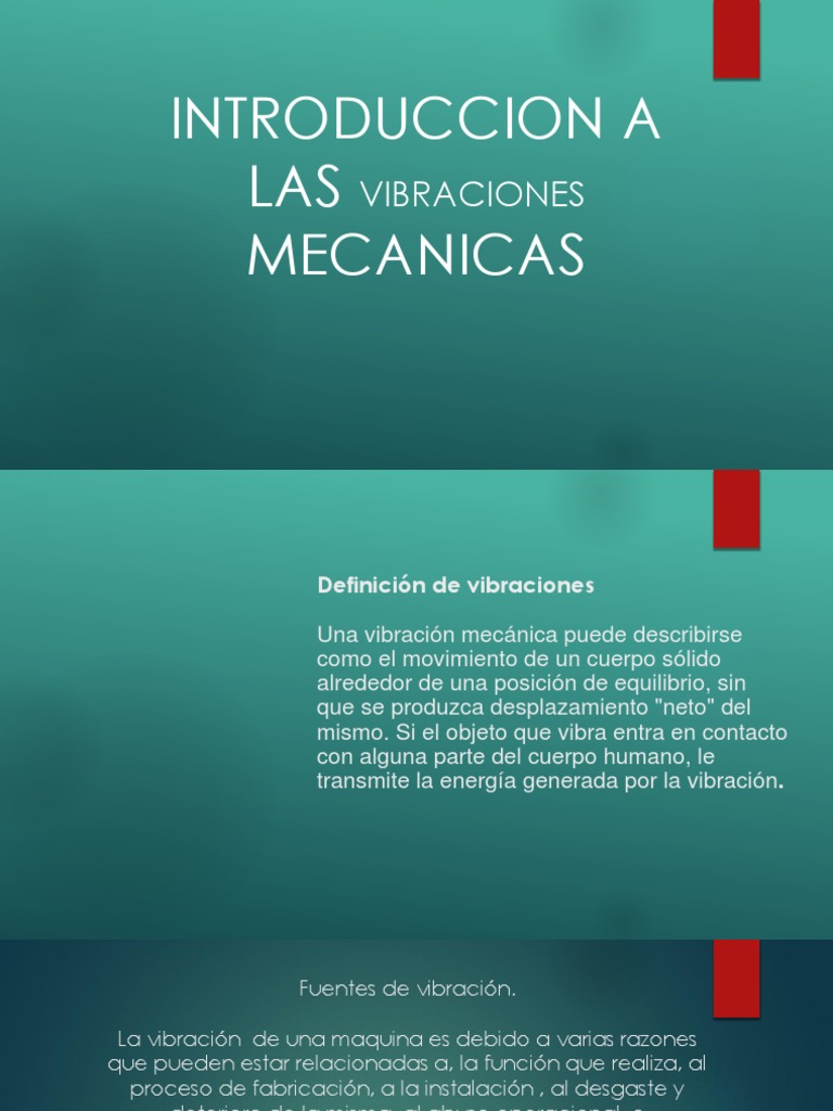 Introduccion A Las Vibraciones Mecanicas PDF Engranaje Acelerómetro