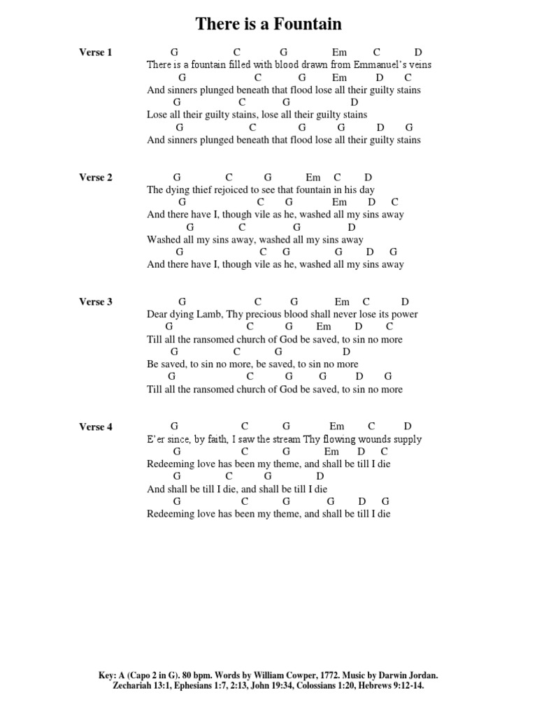 There Is A Fountain Chords PDF PDF Christian Belief And Doctrine