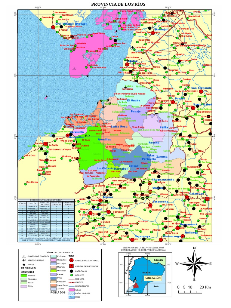 Mapa Político de Los Ríos, Ecuador | PDF