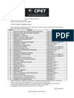 Curso Técnico em Eletrotécnica - Quadro de Aproveitamento de Disciplinas