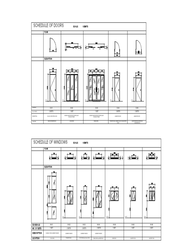 Schedule of Doors and Windows | PDF | Door | Window