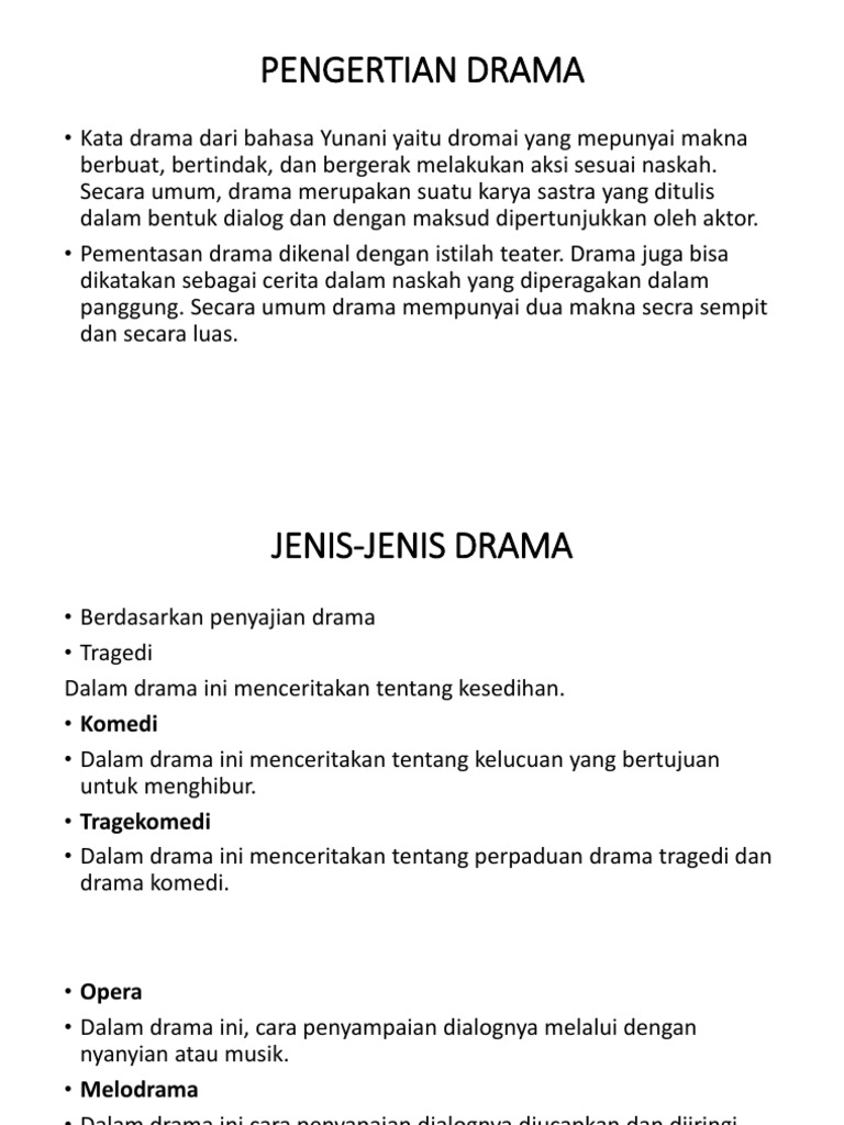 Tulisan yang merangkum semua cerita yang terdapat dalam drama teater dinamakan