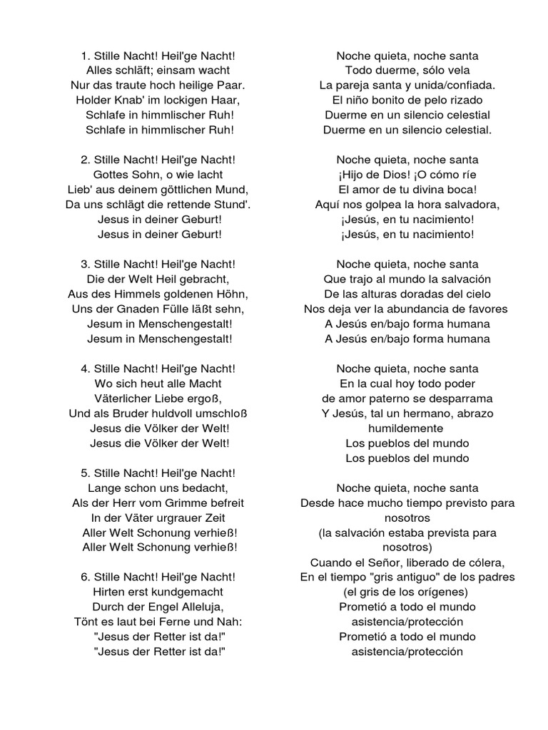 Letra Noche de Paz | PDF | Religión y creencia
