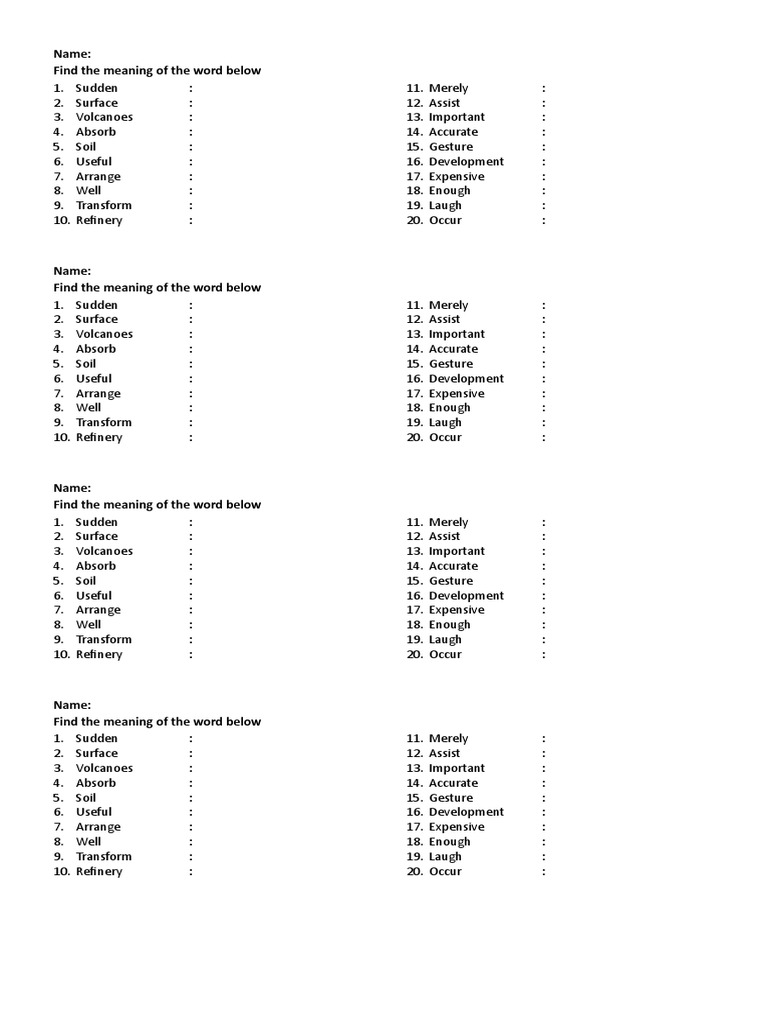 Name find the meaning of the word below pdf earth sciences nature