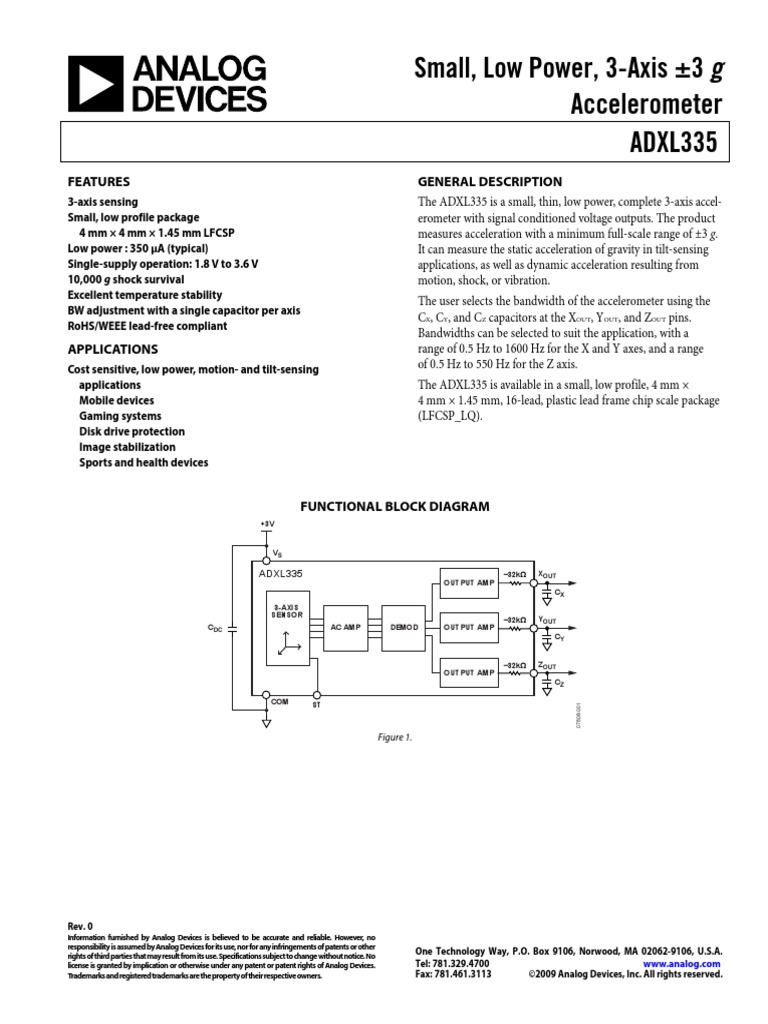 Adxl335 PDF | PDF | Science & Mathematics