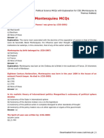 Political Science MCQs With Explanation For CSS (Montesquieu &#038 Thomas Hobbes)