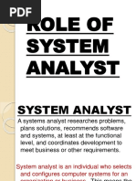 Roles of A System Analyst