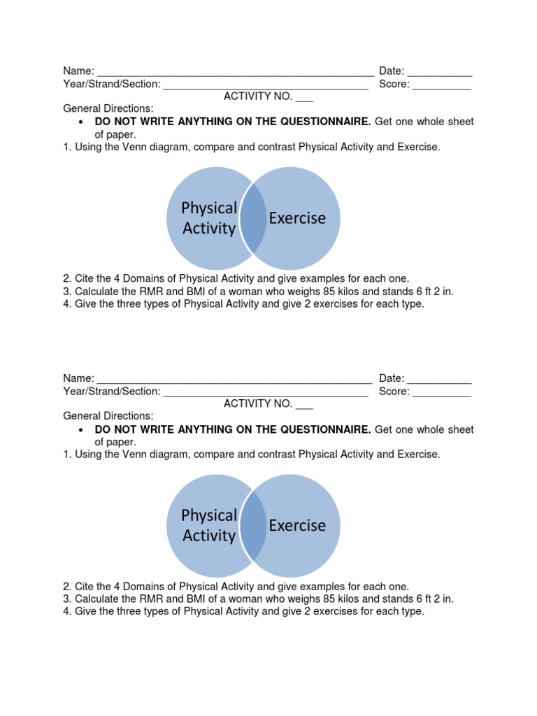 Physical Activity Exercise | PDF