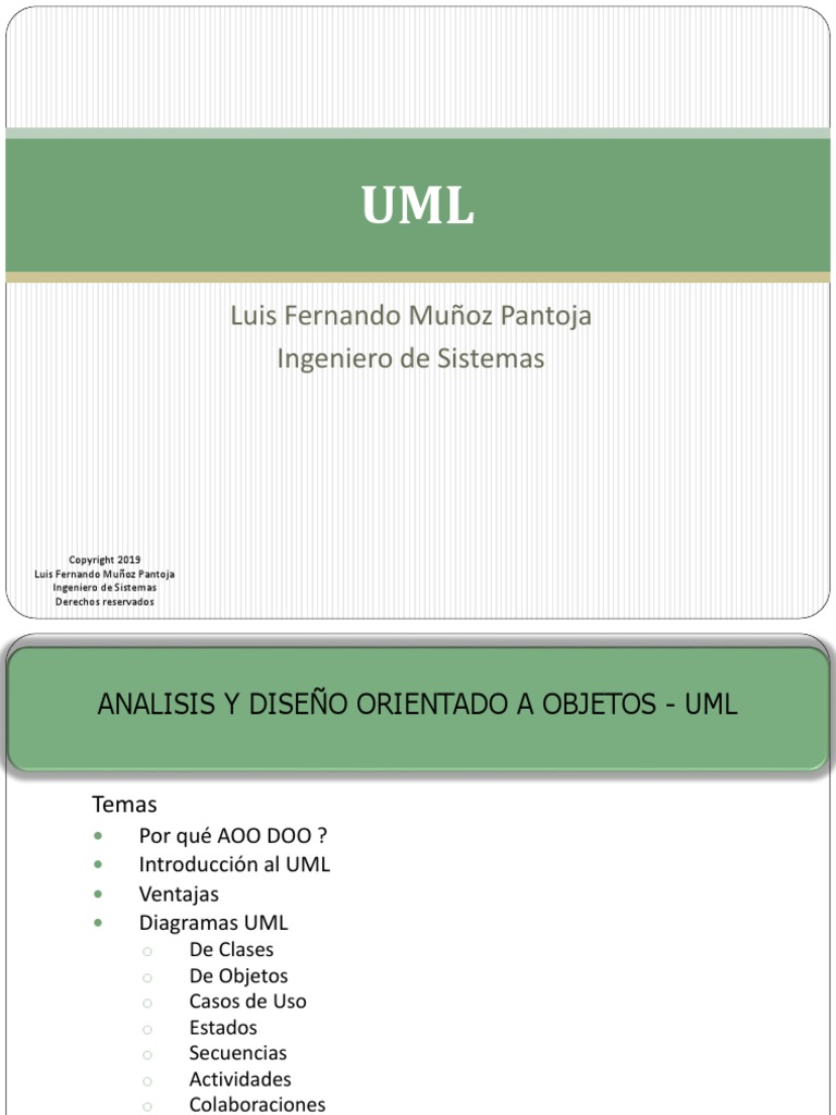Uml 01 Introducción UML | PDF | Caso de uso | Lenguaje de modelado ...
