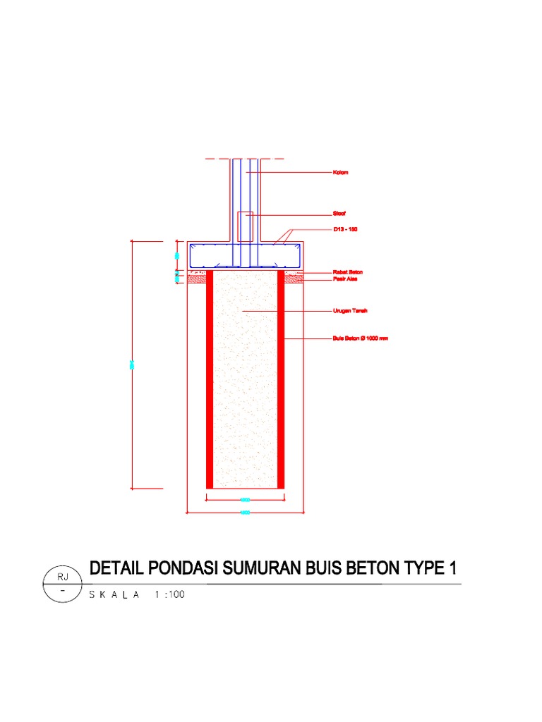 Detail Pondasi Sumuran Buis Beton Type 1 PDF | PDF