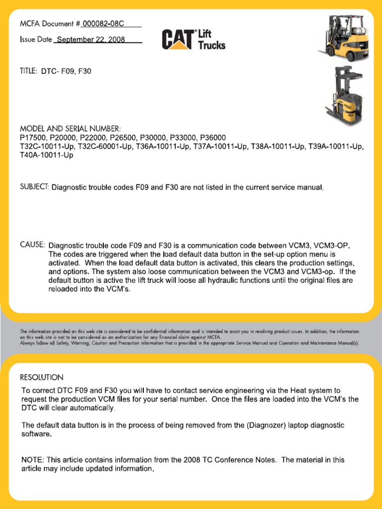 Diagnostic Trouble Codes F09 and F30 Are Not Listed in The Current