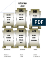 Senin Selasa Rabu: Roster Piket Harian Kelas Iii.B