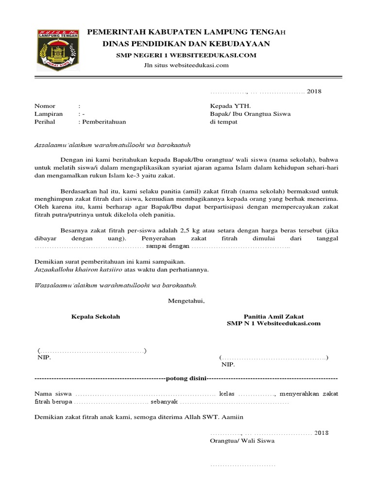 Surat Edaran Zakat Fitrah 2018 Docx