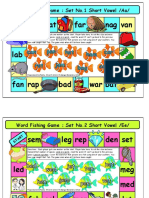 Lap Mat Far Nag Van: Word Fishing Game: Set No.1 Short Vowel /aa