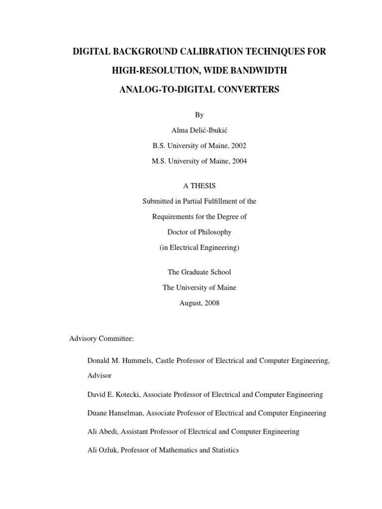 Digital Calibration for High-Res ADCs | PDF | Analog To Digital ...