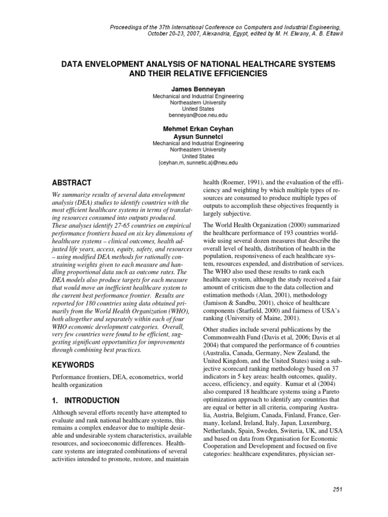 Healthcare System Efficiency Analysis | PDF | Business