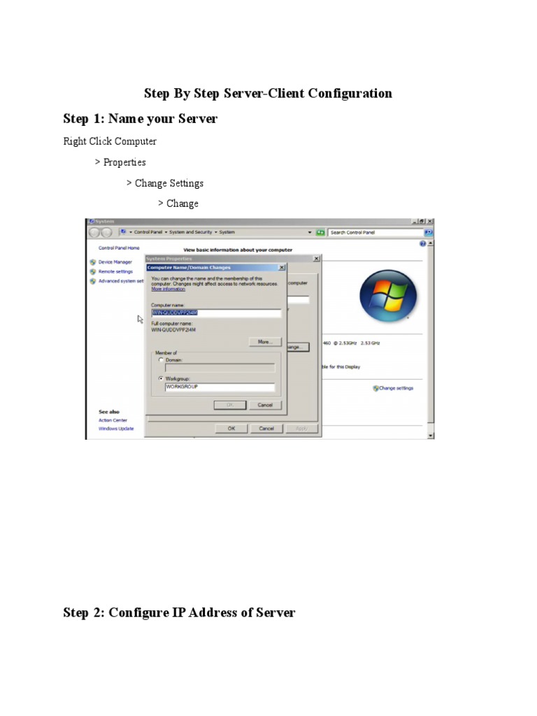Step by Step Server-Client Configuration | PDF | Computers