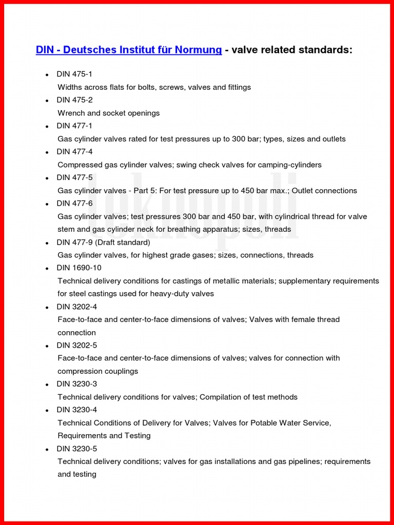 Valve Standards Overview and Details | PDF | Valve | Pipe (Fluid ...